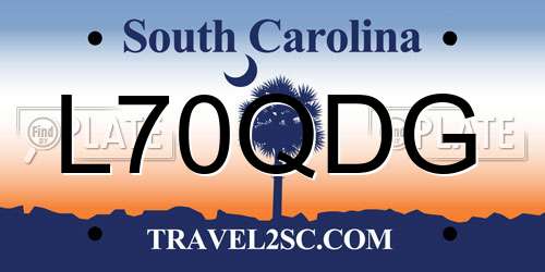 L70QDG South Carolina License Plate