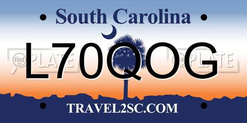 L70QOG South Carolina License Plate