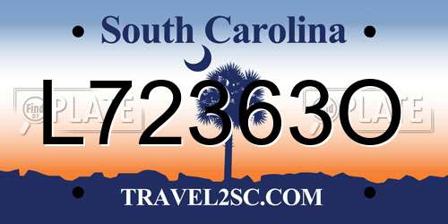 L72363O South Carolina License Plate