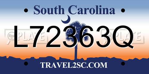 L72363Q South Carolina License Plate