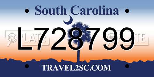 L728799 South Carolina License Plate
