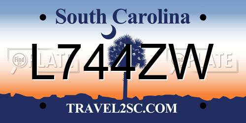L744ZW South Carolina License Plate