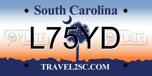 L75YD South Carolina License Plate