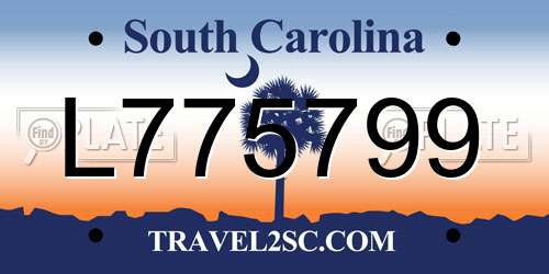 L775799 South Carolina License Plate