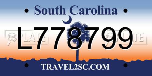 L778799 South Carolina License Plate
