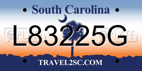 L83225G South Carolina License Plate