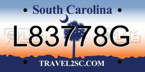 L83778G South Carolina License Plate