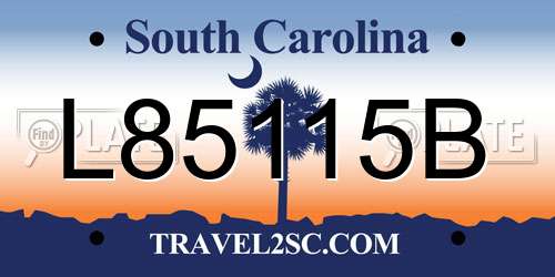 L85115B South Carolina License Plate