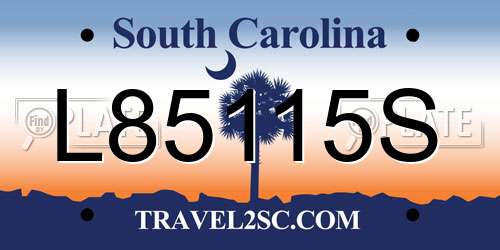 L85115S South Carolina License Plate