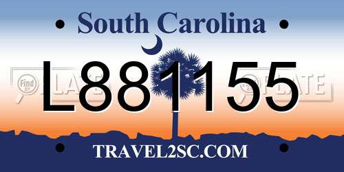 L881155 South Carolina License Plate