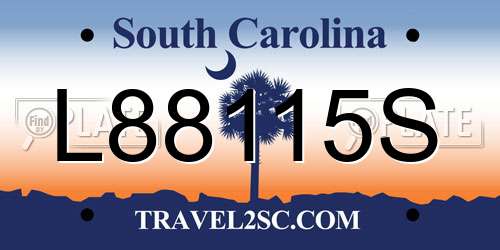 L88115S South Carolina License Plate