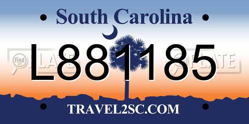 L881185 South Carolina License Plate
