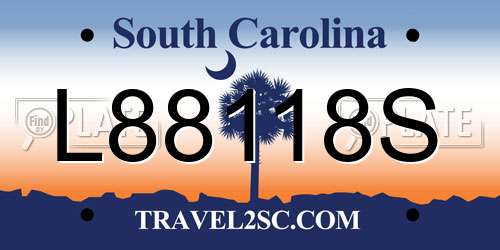 L88118S South Carolina License Plate