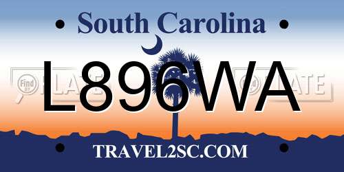 L896WA South Carolina License Plate
