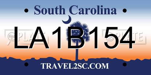 LA1B154 South Carolina License Plate