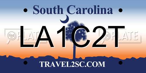 LA1C2T South Carolina License Plate