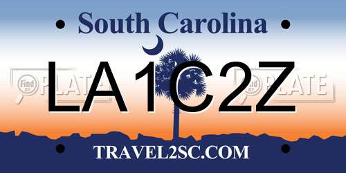 LA1C2Z South Carolina License Plate