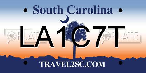 LA1C7T South Carolina License Plate