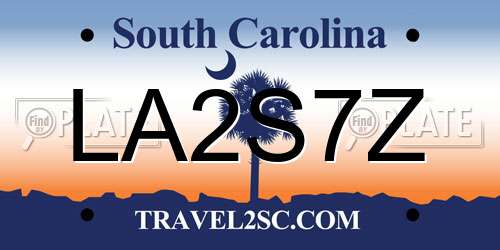 LA2S7Z South Carolina License Plate