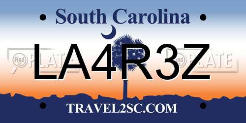 LA4R3Z South Carolina License Plate