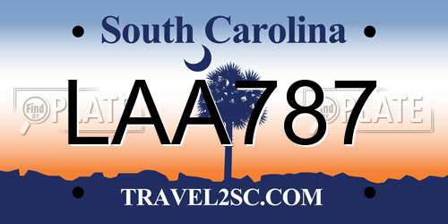LAA787 South Carolina License Plate