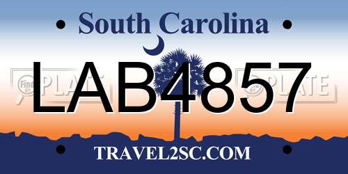 LAB4857 South Carolina License Plate