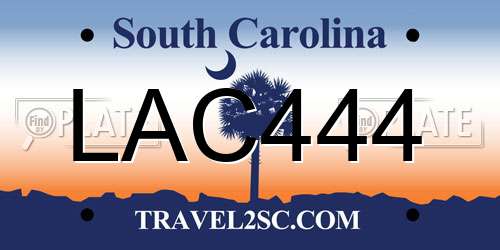 LAC444 South Carolina License Plate