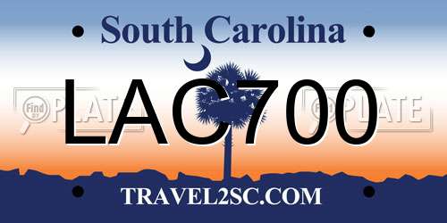 LAC700 South Carolina License Plate