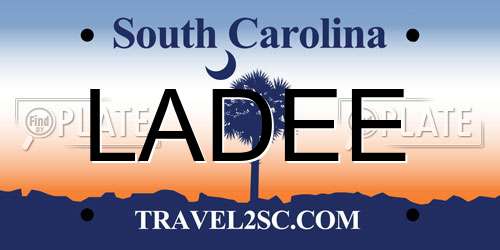 LADEE South Carolina License Plate
