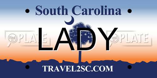 LADY South Carolina License Plate