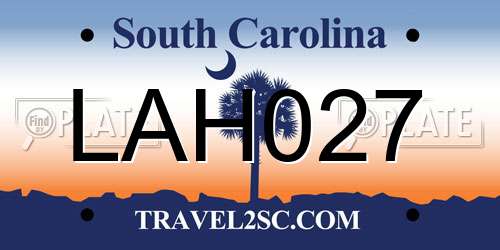 LAH027 South Carolina License Plate