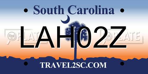 LAH02Z South Carolina License Plate
