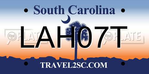 LAH07T South Carolina License Plate