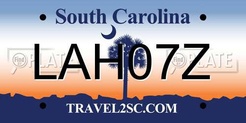 LAH07Z South Carolina License Plate