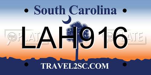 LAH916 South Carolina License Plate