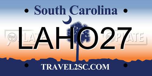 LAHO27 South Carolina License Plate