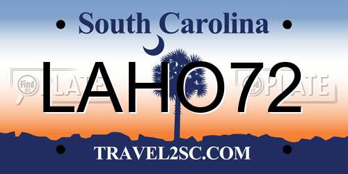 LAHO72 South Carolina License Plate