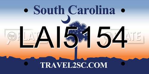 LAI5154 South Carolina License Plate