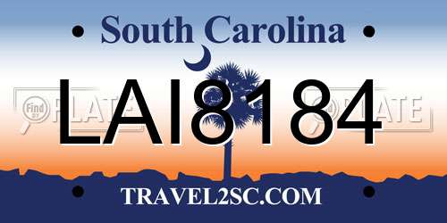 LAI8184 South Carolina License Plate
