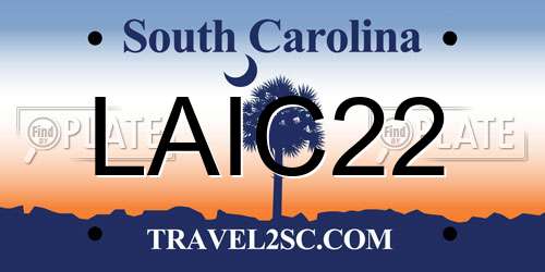 LAIC22 South Carolina License Plate