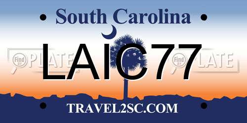 LAIC77 South Carolina License Plate