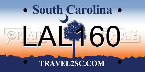 LAL160 South Carolina License Plate