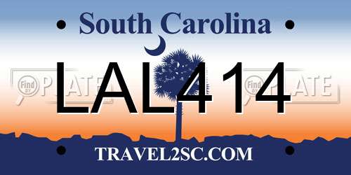 LAL414 South Carolina License Plate