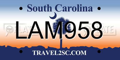 LAM958 South Carolina License Plate