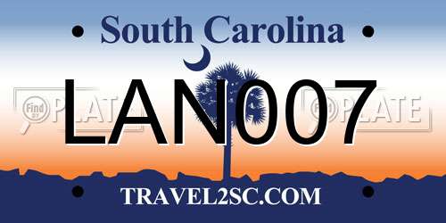 LAN007 South Carolina License Plate