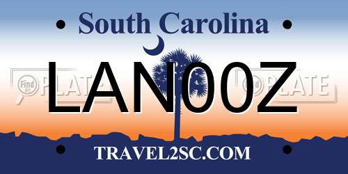 LAN00Z South Carolina License Plate