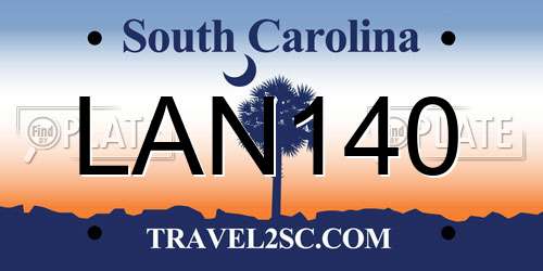 LAN140 South Carolina License Plate