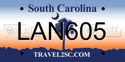 LAN605 South Carolina License Plate