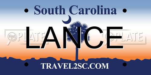 LANCE South Carolina License Plate
