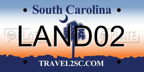 LAND02 South Carolina License Plate